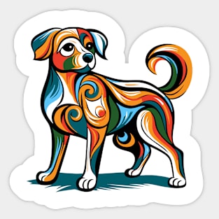 Pop art dog illustration. cubism illustration of a dog Sticker